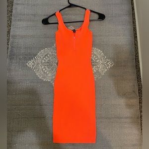 New Look Small Neon Orange Fitted Bodycon Dress